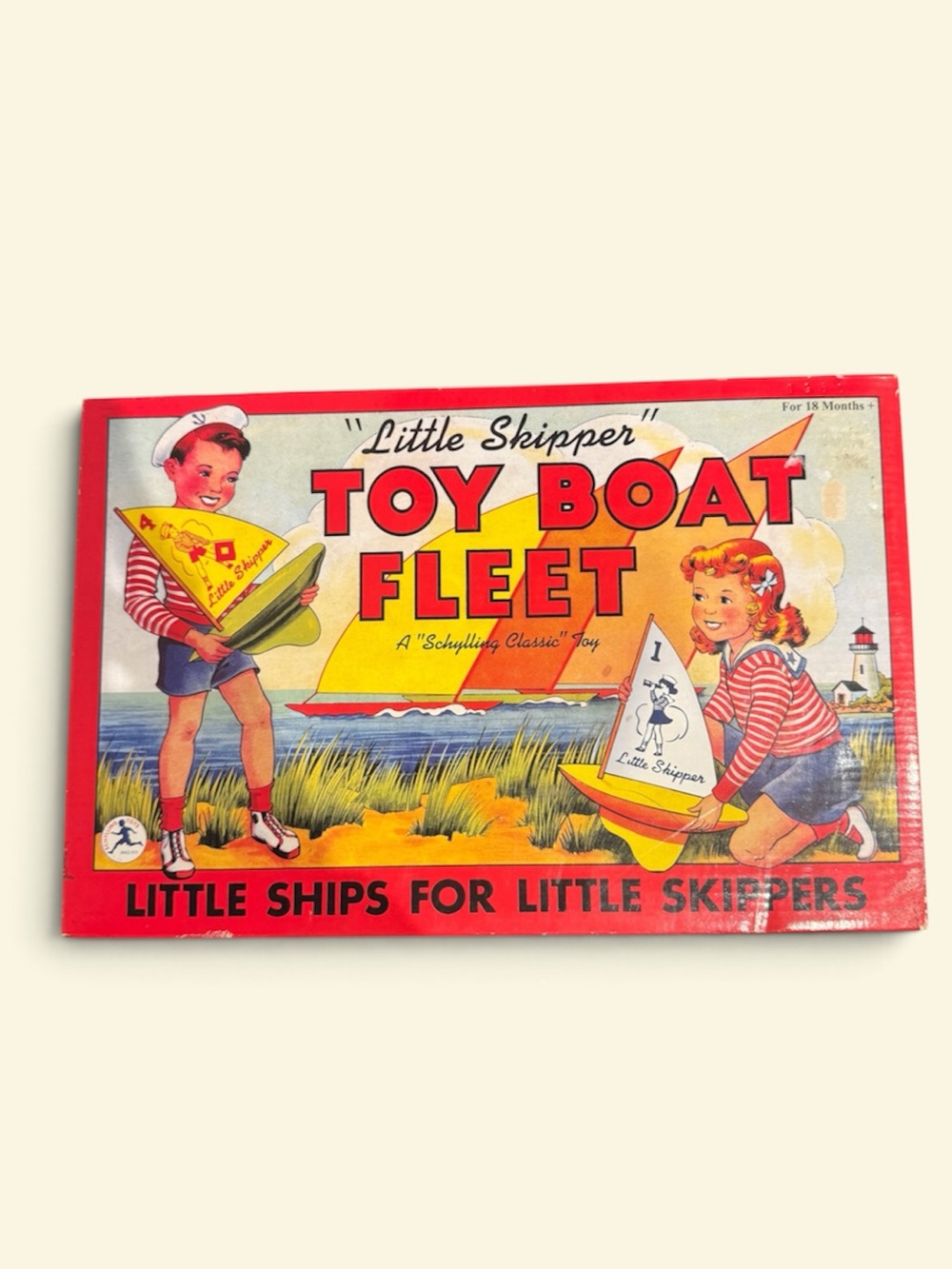 Schylling Little Skipper Toy Boat Fleet Set of 4 Sailboats w/ Original Box 2000